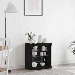  Sideboard s LED svjetlima Crni hrast 60 5x37x67 cm Cijene