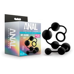 Blush Anal Adventures Platinum Silicone Anal Beads Large Black Cene