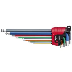Wiha 43850 Set imbusa u ErgoStar držaču, sa šestougaonim okruglim krajem, 10 delova MagicRing®, u flourescentnoj boji ( W 43850 ) Cene