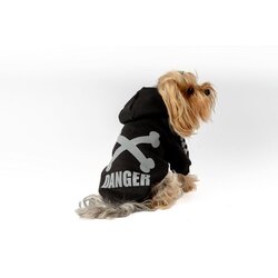 Paws & Whiskers Odijelo za pse s kapuljačom Danger, crno Cijene