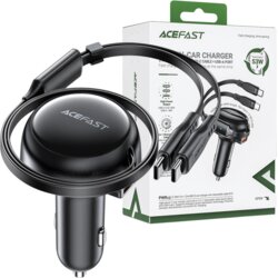 Acefast AVTOPOLNILEC 53W USB-A 2 ZVILNA KABA USB-C ČRN, (21974804) Cene