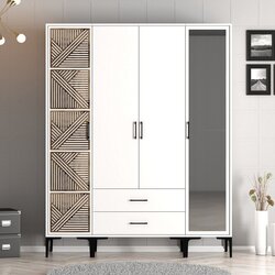 Hanah home kumsal ptr - white white wardrobe Cene