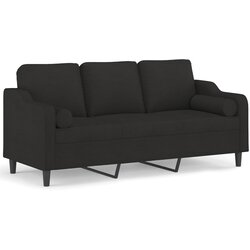 Maison Chic kavč - Sofa - Kanape trosed z okrasnimi blazinami črn 180 cm blago, (21727645) Cene