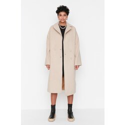 Trendyol Stone Wide Cut Oversize Button Closure Wool Cachet Coat Cijene