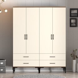 Hanah home kumsal tt - walnut, cream walnutcream wardrobe Cene