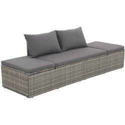 vidaXL ležaljka za sunčanje siva 195 x 60 cm poliratan Cijene