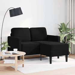 SOFA 2-sjed s ležaljkom u obliku slova L crna 125 cm baršun Cijene