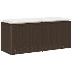 vidaXL vrtna klop z blazino rjava 110x40x44 cm poli ratan Cene
