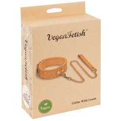 Vegan Fetish Collar with Leash Natural Cene
