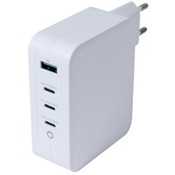 Deltaco USB-C Kućni Punjač, 1x USB-A, 3x USB-C, Ukupno 130 W, Bijeli Cene