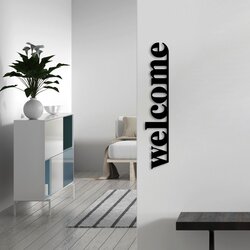 Wallity Zidna dekoracija Welcome, 70x13 cm, 1.5 mm, Crna Cene