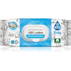 GOWipes Baby 100% Cotton Biodegradable otroški nežni vlažni robčki za občutljivo kožo 0+ 50 kos Cene
