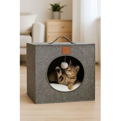 Paws & Whiskers krevet za ljubimce kitty, 40x40x40 cm, sivi Cene