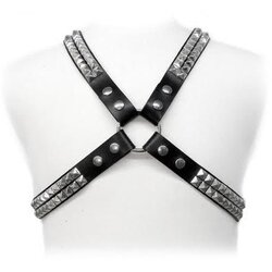 LEATHER BODY PYRAMID STUD HARNESS Cene