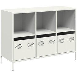 vidaXL Komoda bela 101,5x39x73,5 cm hladno valjano jeklo, (21746912) Cene