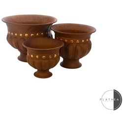  Set 2 metalne obloge za saksije braon/zlatno 132229 Cene