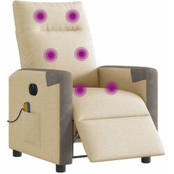 Maison Chic Električni masažni stol - Relax naslanjač krem blago, (22062167) Cene