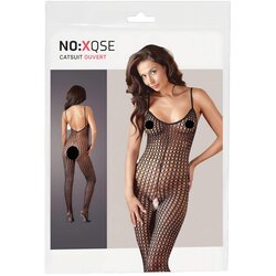 NE: XQSE NO:XQSE - Otvoreni mrežasti kombinezon s rupama (crni) - XL/XXL Cene