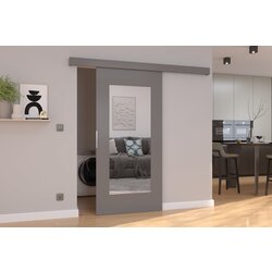 ADRK Stenska drsna vrata z ogledalom NELA 106 cm - SIVA Cene