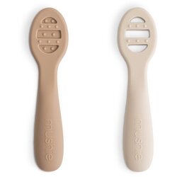 Mushie® First Feeding Baby Spoons žlička Natural/ Shifting Sand 6m+ 2 kos Cene