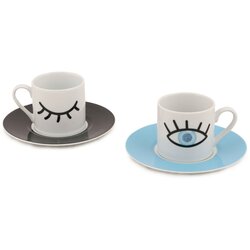 Kütahya Porselen set od 2 šalice i tanjurića eyes, 90 ml Cene