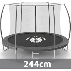 Top Springen baštenska trambolina 244cm sport line SL244SIL sa unutrašnjom mrežicom i merdevinama u sivoj boji Cene