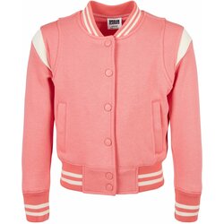Urban Classics Kids Girls' inset College Sweat Jacket palepink/whitesand Cene