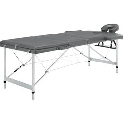 MASAŽNI STOL s 3 zone i aluminijskim okvirom antracit 186x68 cm Cene
