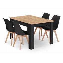  Stol NP 120x80 Artisan crne noge + 4 MARK stolice crne prirodne noge Cijene