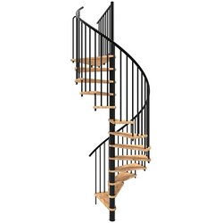 Minka Spiralno stopnišče Spiral Smart (Premer: 140 cm, Črna, Barva stopnice: Bukev, Višina nadstropja: 305 cm) Cene