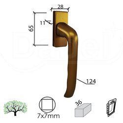 Dabel ručica za proz rafaelo-p 7x7/36/28x65x11/45/124 mm Cene