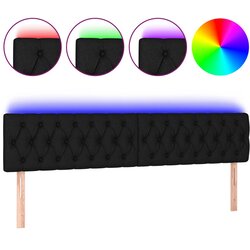 Maison Chic led posteljno vzglavje - vzglavna omarica - nočna omarica črno 200x7x78/88 cm blago, (21712364) Cene