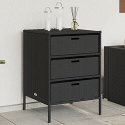 Furnova Vrtna omara za shranjevanje črna 55x59x80 cm poli ratan, (21948441) Cene