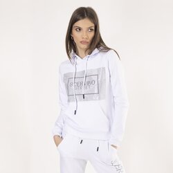SCERVINO STREET ženski duks sa kapuljačom i cirkonima beli Cene