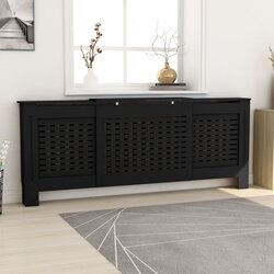 vidaXL Pokrov za radiator črn MDF 205 cm, (20769860) Cene