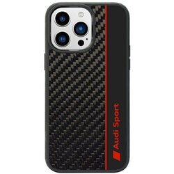 Audi OVITEK CARBON FIBER STRIPE CASE ZA IPHONE 14 PRO ČRN, (21910774) Cene
