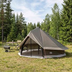 Tipi šator Smeđa siva 700 x 700 x 395 cm Poliester i čelik Cene