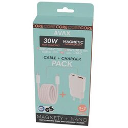 Avax Punjač CH641P+CB610P / USB-C to USB-C / 100W / 1m braided / Pink Cene