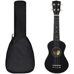 vidaXL Otroški ukulele soprano s torbo črn 21", (20753659) Cene