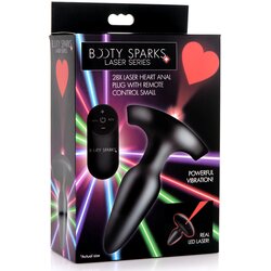 Booty Sparks Laser Heart Small Anal Plug with Remote Control Black Cene
