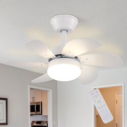 Nettlife Beli stropni ventilator z lučjo, daljincem, tih, s časovnikom, 6 lopatic, za spalnico, (22149670) Cene