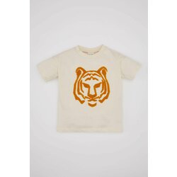 Defacto Baby Boy Crew Neck Tiger Pattern Short Sleeve T-Shirt Cene