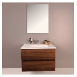 Hanah home Kupatilski ormarić sa umivaonikom i ogledalom (2 komada) Simple 80 Hrast Cene