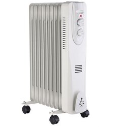 Prenosni električni oljni radiator well OIL2-2000 - moč 2000W, 3 stopnje gretja, termostat, 9-reberni, bel Cene