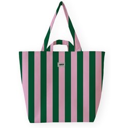 Lori Barcelona Nakupovalne torbe Bold Stripe Bag - Pink/Green Rožnata Cene