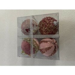  Icy foam, novogodišnja kugla, tamno roze, 8cm, 4K ( 780158 ) Cene