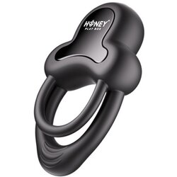 HoneyPlayBox - Anello-App-Controlled Vibrating Double Cock Ring with Clitoral Stimulator Black Cene
