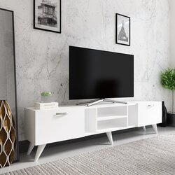 Hanah home rudy - white white tv stand Cene
