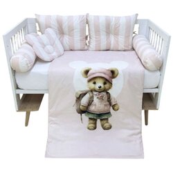 Baby Textil Textil posteljina za krevetac 8u1 Teddy Roze Cene