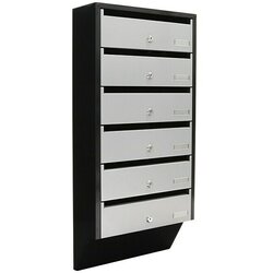 ROTTNER Sistem poštnih predalov (Do x Š x V: 38,5 x 14 x 82,4 cm, Črna/srebrna, Jeklo, Imenska tablica, Število modularnih prostorov: 6 kos) Cene